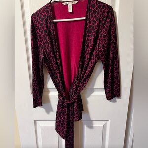 Diane Von Furstenberg Pink and Black Blouse